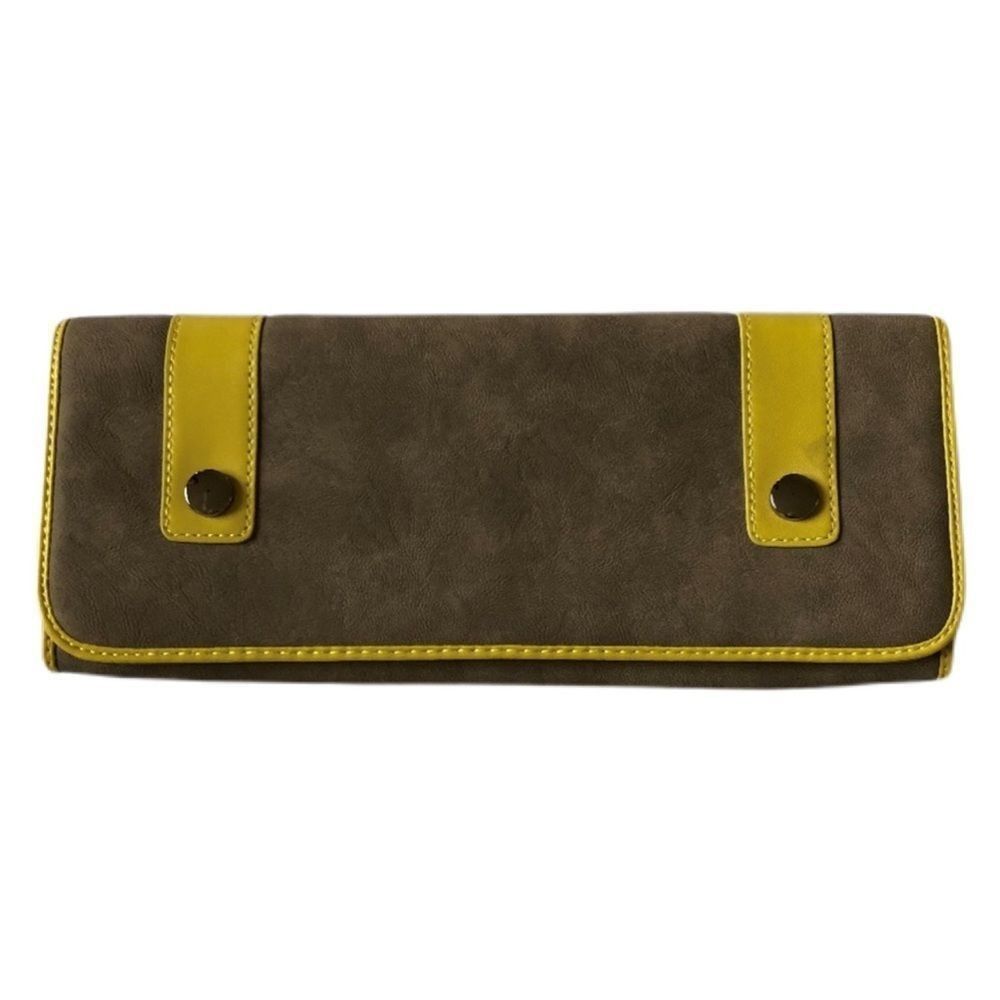 NWOT The Limited Taupe/Yellow Clutch Handbag